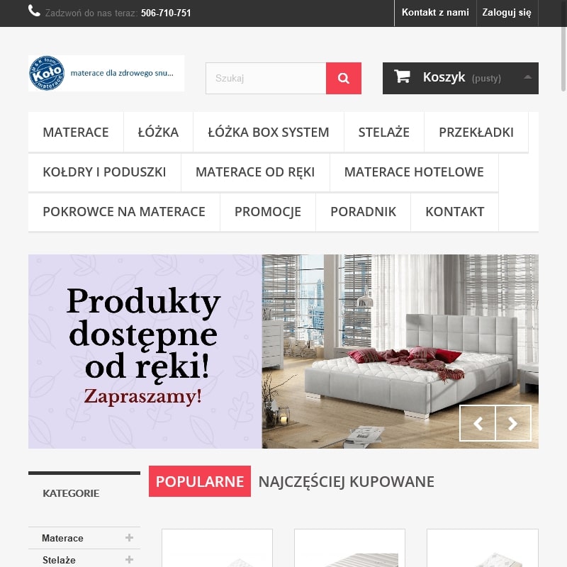 Materac na stelażu 140x200 - Koło