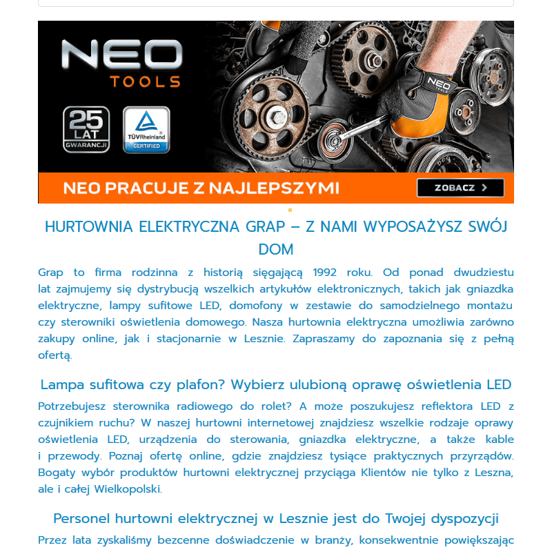 Leszno - hurtownia internetowa oświetlenia led