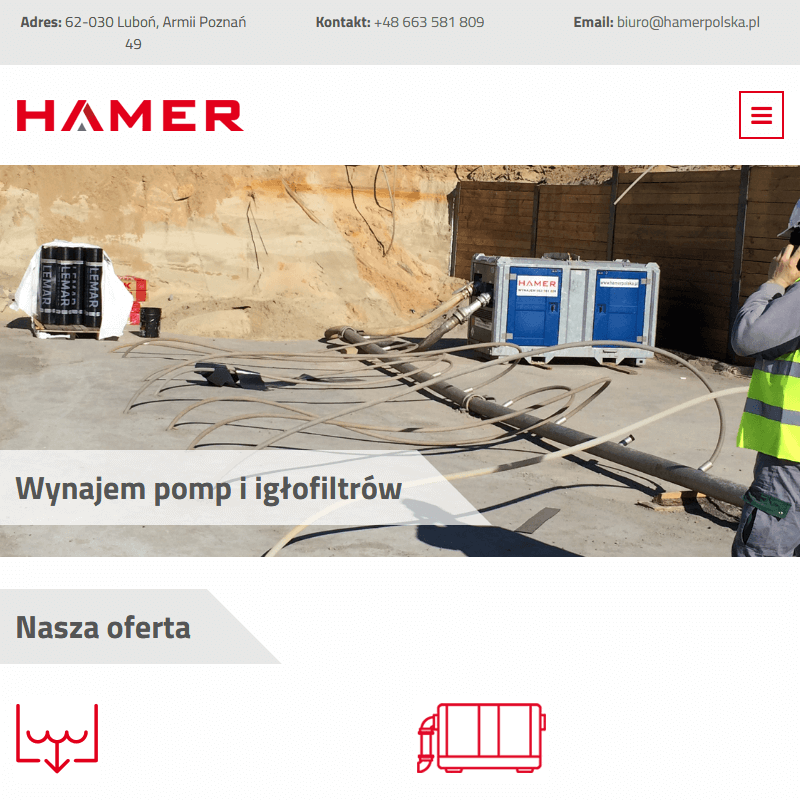 Wynajem instalacji do odwodnień