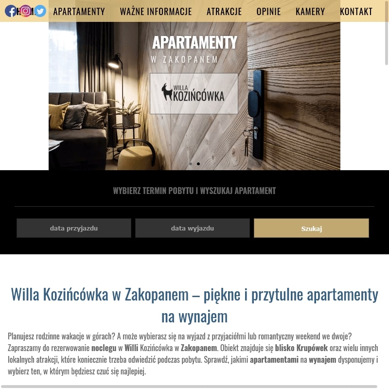 Zakopane krupówki apartamenty